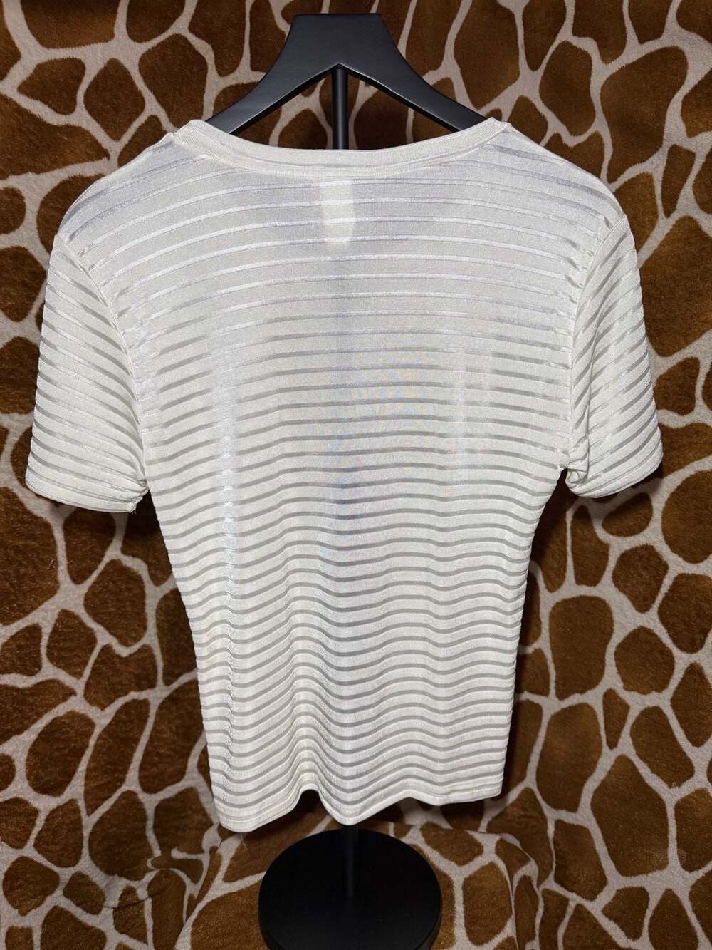 The Attic U.S.A. Vintage White Ribbed Short Sleeve T-Shirt - Picture 2 of 4